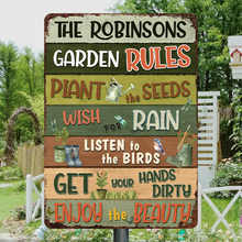 Garden Rules -  Customized Personality Metal Sign - Gift For Garden Lover