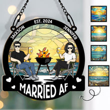 Married Couple - Personalized Acrylic Window Suncatcher Ornament - Gift For Couple Husband Wife