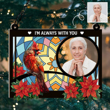 Custom Photo I'm Always With You Memorial Rectangle - Personalized Acrylic Window Suncatcher Ornament - Gift For Memorial