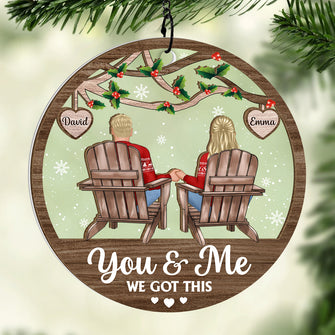 Together We Build A Life We Love - Customized Personalized Window Suncatcher Ornament - Christmas Gift For Couple