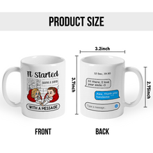 It Started With A Message - Personality Customized Mug - Gift For Couple Husband Wife