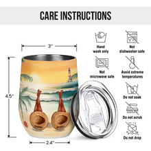 Beach Bestie - Personality Customized Wine Tumbler - Gift For Sister