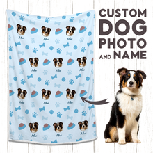 Custom Photo Cute Dog Paw - Gift For Dog Lover - Personality Customized Pet Dog Blanket