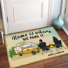 Home Is Where We Park It - Personality Customized Doormat - Gift For Camping Couple - Valentine's Day Gift For Husband Wife