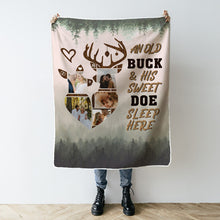 His Sweet Doe Sleep Here - Anniversary Gifts For Her Personalized Custom Fleece Flannel Blanket