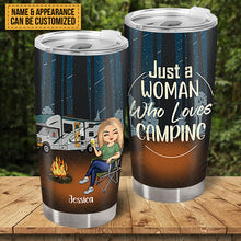 Just A Woman Who Loves Camping - Camping Tumbler - Gift For Friends Personalized Custom Tumbler