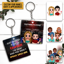 Partners In Crime - Couple Keychain - Gift For Couples Personalized Custom Keychain