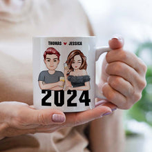It's The Anniversary On The Best Decision - Couple Mug - 2024 Best Gifts For Couples Personalized Custom Ceramic Mug