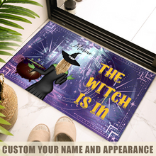 The Witch Is In - Halloween Doormat - Custom Halloween Decorations Gifts For Friends, Witch Gift Personalized Custom Doormat