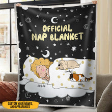 Official Nap Blanket - Pet Blanket - Cute Pet Gifts For Pet Lovers, Pet Mom Personalized Custom Fleece Flannel Blanket