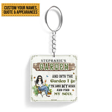Personalized Custom Keychain And Into The Garden I Go Gardening Girl Gift For Gardening Lovers