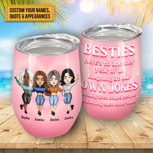 Friendship Built On A Solid Foundation Of Alcohol - Chibi Version - Personalized Wine Tumbler - Birthday, Christmas, New Year Gift For Friends, Sistas, Sister, Besties, Best Friends, Soul Sisters