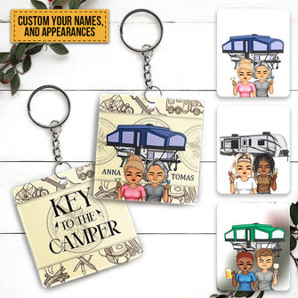 Key To The Camper - Acrylic Keychain - Traveling Gift For Camper, Camping Couples Personalized Custom Keychain