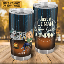 Just A Woman Who Loves Camping - Camping Tumbler - Gift For Friends Personalized Custom Tumbler