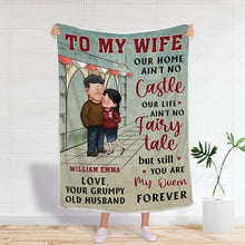 You Are My Queen Forever - Couple Blanket - Winnter Gifts For Her, Couples Personalized Custom Fleece Flannel Blanket