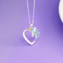 Personalized Pink & Blue Unicorn Necklace - Gift For Love - Personality Customized Name Necklace
