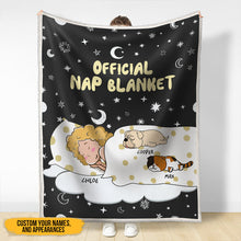 Official Nap Blanket - Pet Blanket - Cute Pet Gifts For Pet Lovers, Pet Mom Personalized Custom Fleece Flannel Blanket