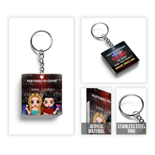 Partners In Crime - Couple Keychain - Gift For Couples Personalized Custom Keychain