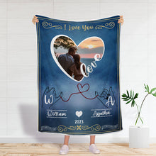 Personalized Photo Blanket - Couples Loving Gift - Gift For Wife Husband Boyfriend Girlfriend