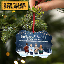 The Love Between Brothers & Sisters Is Forever - Personalized Aluminum Ornament - Christmas Gift Siblings Ornament For Siblings - Family Hugging