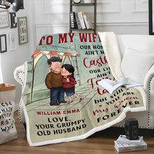 You Are My Queen Forever - Couple Blanket - Winnter Gifts For Her, Couples Personalized Custom Fleece Flannel Blanket