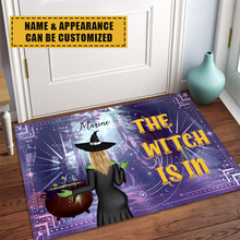 The Witch Is In - Halloween Doormat - Custom Halloween Decorations Gifts For Friends, Witch Gift Personalized Custom Doormat