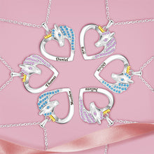 Personalized Pink & Blue Unicorn Necklace - Gift For Love - Personality Customized Name Necklace