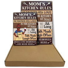 Mom's Kitchen Rules Meals And Memories Are Made Here - Kitchen Sign - Personalized Custom Classic Metal Signs-Metal Sign-CUSTOMOMO