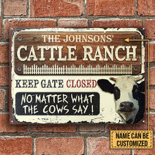 Dairy Farm Cattle Keep Gate Closed Custom Classic Metal Signs-CUSTOMOMO