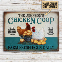 Personalized Chicken Fresh Eggs Daily Turquoise Customized Classic Metal Signs-CUSTOMOMO