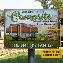 Camping Welcome To Our Campsite Custom Classic Metal Signs-CUSTOMOMO