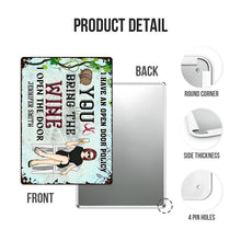 I Have An Open Door Policy You Bring The Wine - Personalized Custom Outdoor Metal Sign - Outside Yard Sign Decoration