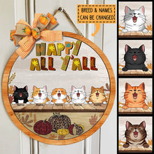 Happy Fall Y'all Signs, Gifts For Cat Lovers, Fall Front Door Decor , Cat Mom Gifts