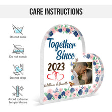 Custom Photo Together Since - Heart Shaped Acrylic Plaque - Gifts For Couples Personalized Custom Acrylic Plaque