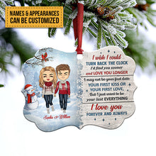 Christmas Couple Turn Back The Clock - Christmas Gift For Couple - Personalized Custom Wooden Ornament, Aluminum Ornament