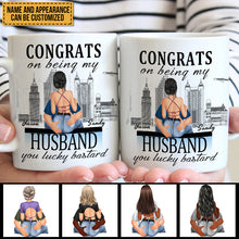 Congrats On Being My Husband Boyfriend You Lucky - Couple Mug - Gift For Boyfriend Husband - Customized Mug
