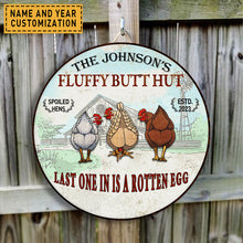 Personalized Chicken Fluffy Butt Hut Nuggets Customized Classic Door Signs