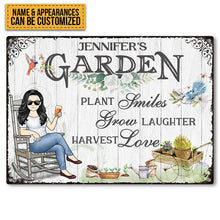 Plant Smiles Grow Laughter Harvest Love - Garden Sign - Personalized Custom Classic Metal Signs