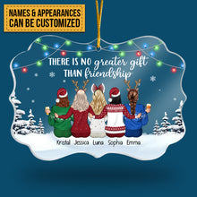 Friendship Is The Greatest Christmas Gift - Personalized Custom Benelux Shaped Acrylic Christmas Ornament - Gift For Bestie, Best Friend, Sister, Birthday Gift For Bestie And Friend, Christmas Gift