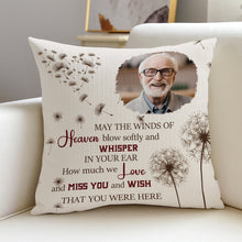 Custom Photo May The Winds Of Heaven Blow Softly - Memorial Pillow - Memorial Gifts For Loss Personalized Custom Pillow