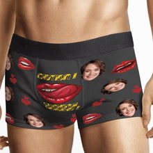 Caution Slippery - Personalized Customized Man's Boxer Briefs - Valentines Day Gift