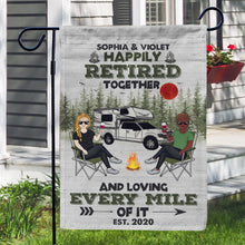 Camping Happily Retired Together - Personalized Custom Flag