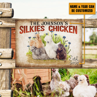Personalized Chicken Metal Signs Silkies Chicken Customized Classic Metal Signs-CUSTOMOMO