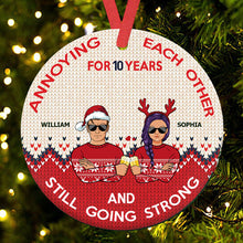 Annoying Each Other For Many Years - Personalized Ceramic Ornament - Christmas Gifts For Wife, Husband (RED)