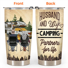 Husband And Wife Camping Partners For Life  - Gift For Camping Lovers - Personalized Custom Tumble