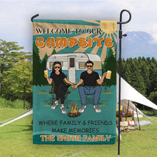 Welcome To Our Campsite Where Family&Friends Make Memories - Camping Flag - Gift for Couples Personalized Custom Camping Flag