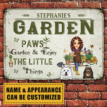 Garden Paws  Garden & Enjoy The Little Things - Garden Sign - Personalized Custom Classic Metal Signs