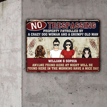 Anyone No Trespassing By A Crazy Home Signs Gifts For Dog Lovers & Cat Lovers - Customized Classic Metal Signs