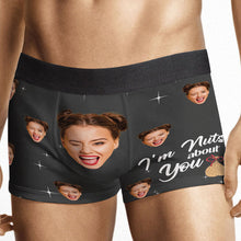 Custom Photo - I'm Nuts About You - Personalized Customized Man's Boxer Briefs - Gift For Husband Boyfriend - Valentines Day Gift