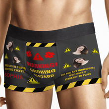 Custom Photo Warning Choking Hazard - Boxer Briefs - Gifts For Him, Husband, Boyfriend Personalized Custom Men's Boxer Briefs